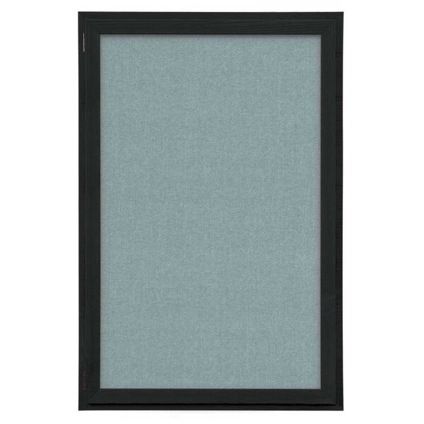 Indoor Enclosed Combo Board, 72"x36", Satin Frame/Black & Burgundy